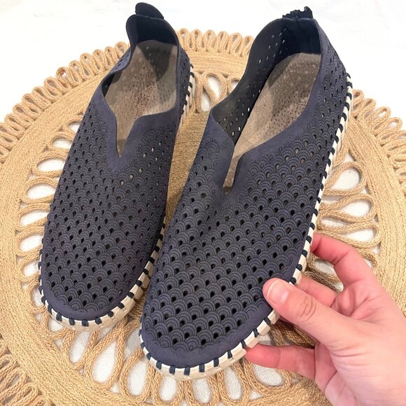 Ilse Jacobsen Tulip 139 Navy Blue Perforated Slip On Shoes Size EU 40 - Picture 3 of 11